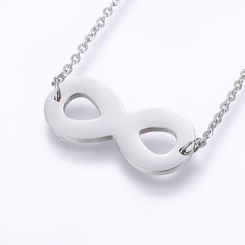 SILVER STAINLESS INFINITY NECKLACE