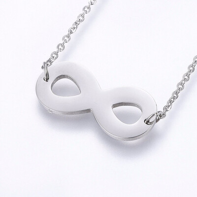 SILVER STAINLESS INFINITY NECKLACE