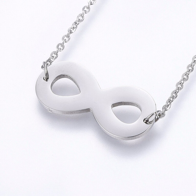 SILVER STAINLESS INFINITY NECKLACE