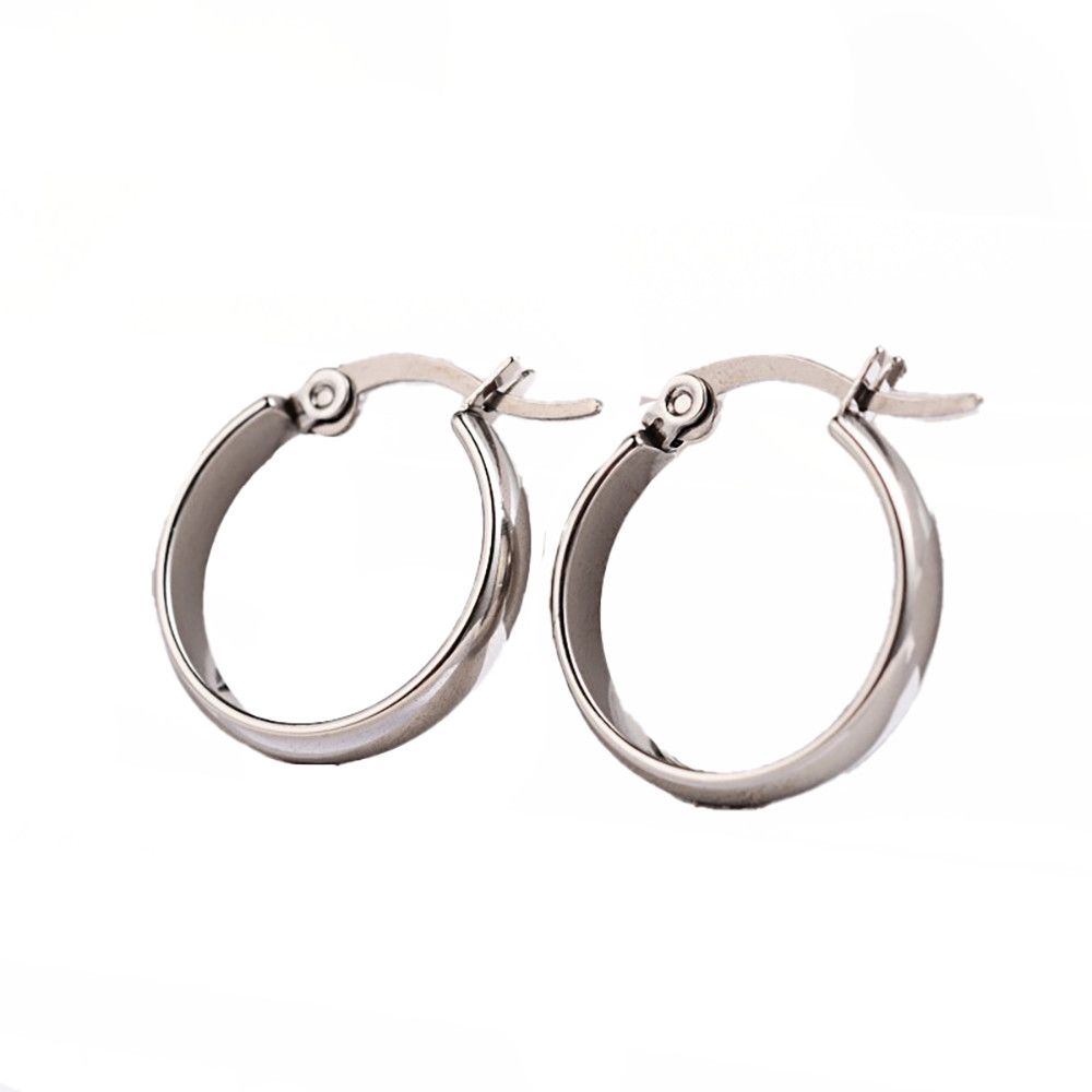 SILVER STAINLESS 20.5MM HOOP EARRINGS