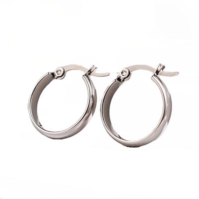 SILVER STAINLESS 20.5MM HOOP EARRINGS