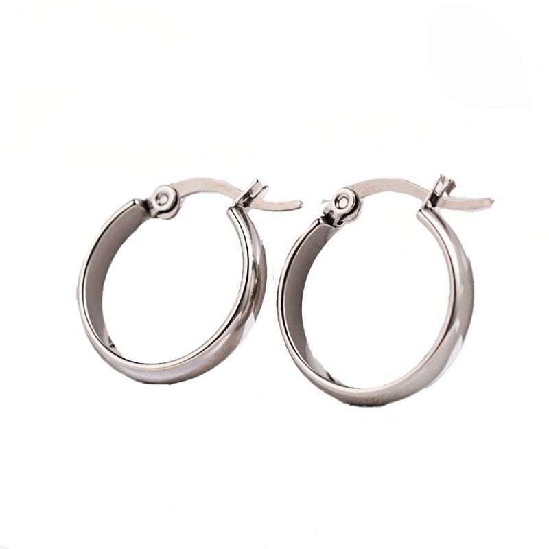 SILVER STAINLESS 20.5MM HOOP EARRINGS