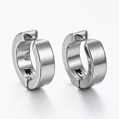 SILVER STAINLESS 13MM HOOP CLIP EARRINGS SILVER STAINLESS 13MM HOOP CLIP EARRINGS