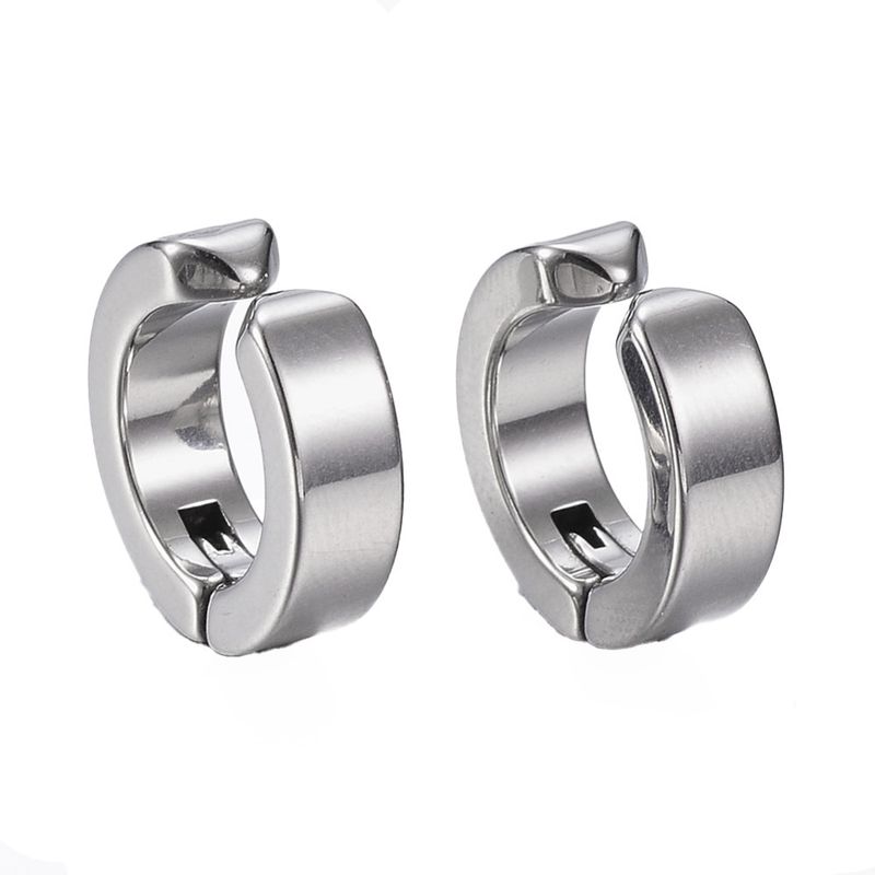 SILVER STAINLESS 13MM HOOP CLIP EARRINGS