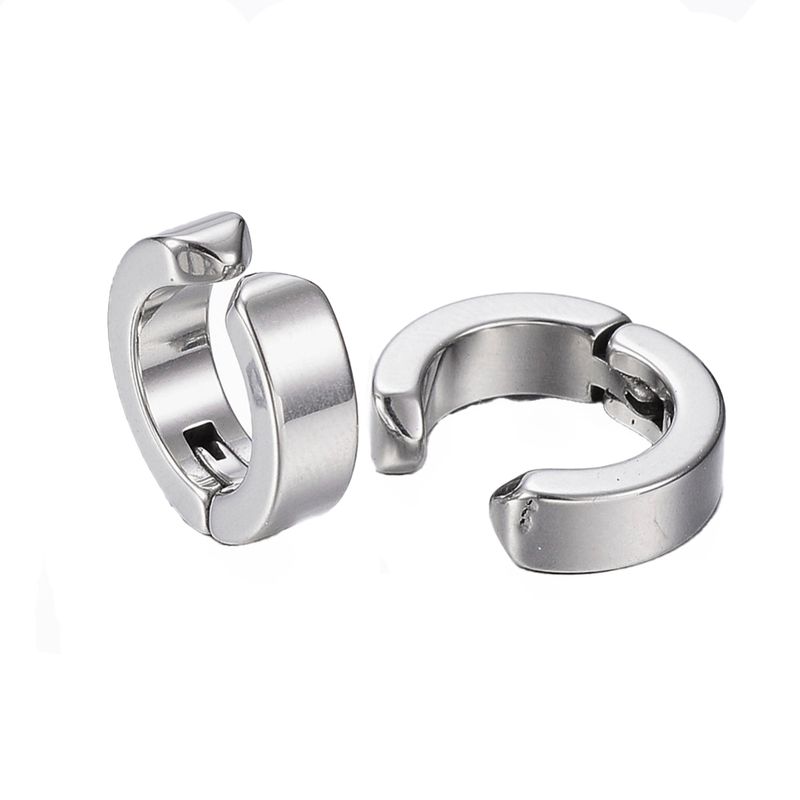 SILVER STAINLESS 13MM HOOP CLIP EARRINGS