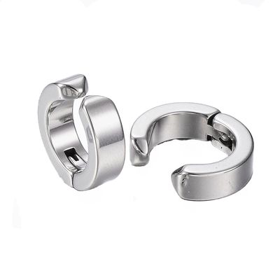 SILVER STAINLESS 13MM HOOP CLIP EARRINGS