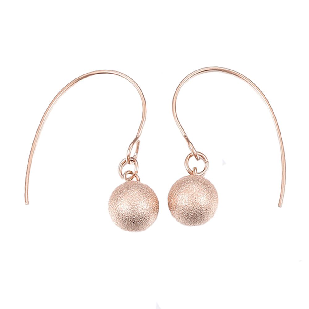 ROSE STAINLESS TEXTURED BALL EARRINGS