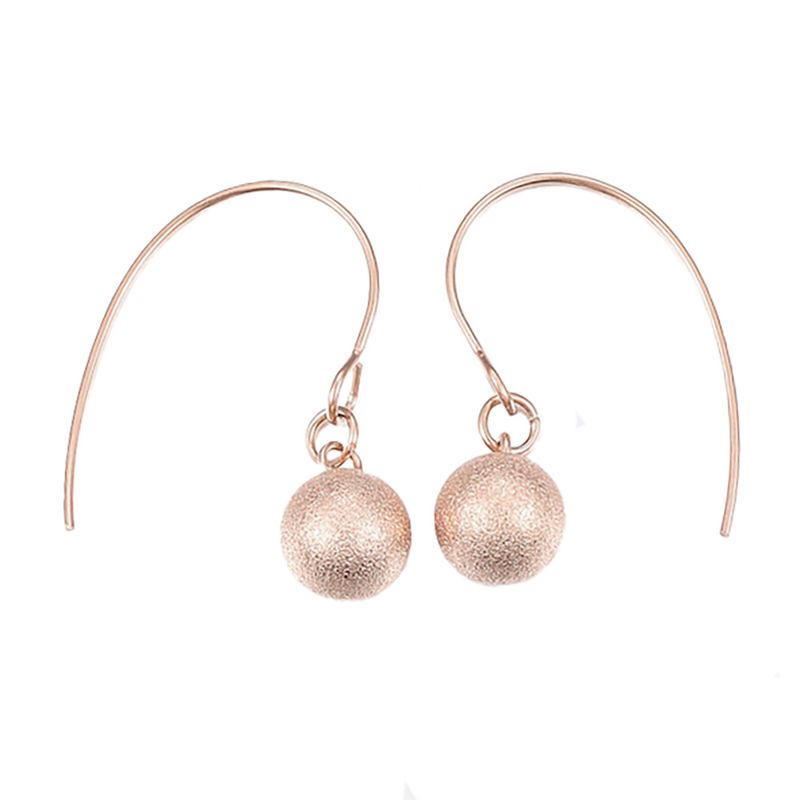 ROSE STAINLESS TEXTURED BALL EARRINGS