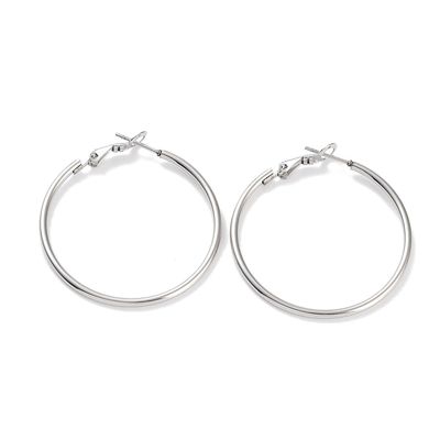 SILVER STAINLESS 40MM HOOP EARRINGS