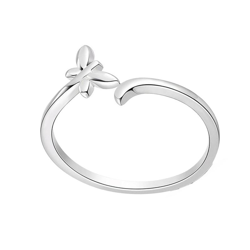 SILVER BUTTERFLY ADJUSTABLE CUFF RING