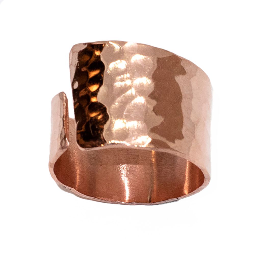 COPPER HAMMERED WRAP RING