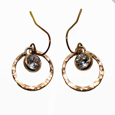 GOLD-FILLED CZ DISC EARRINGS