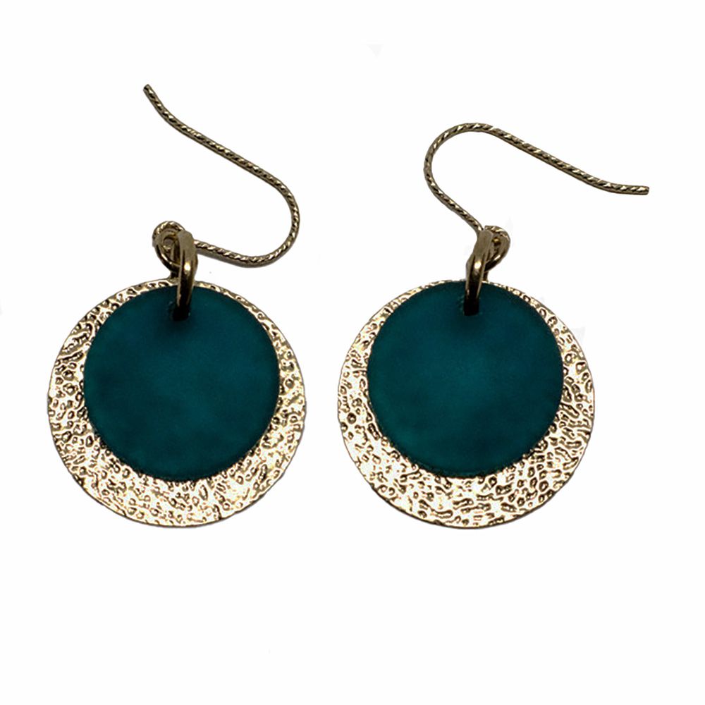 GOLD-FILLED SEA GLASS BLUE/GREEN EARRINGS