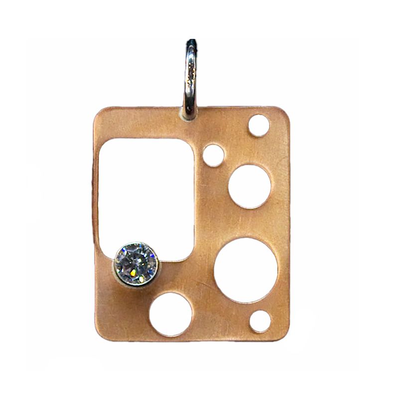 MIXED METALS CZ CUT-OUT PENDANT