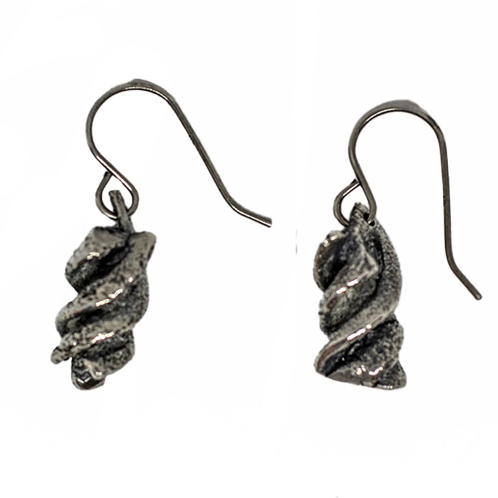 SILVER OXIDIZED CAST PASTA  EARRINGS