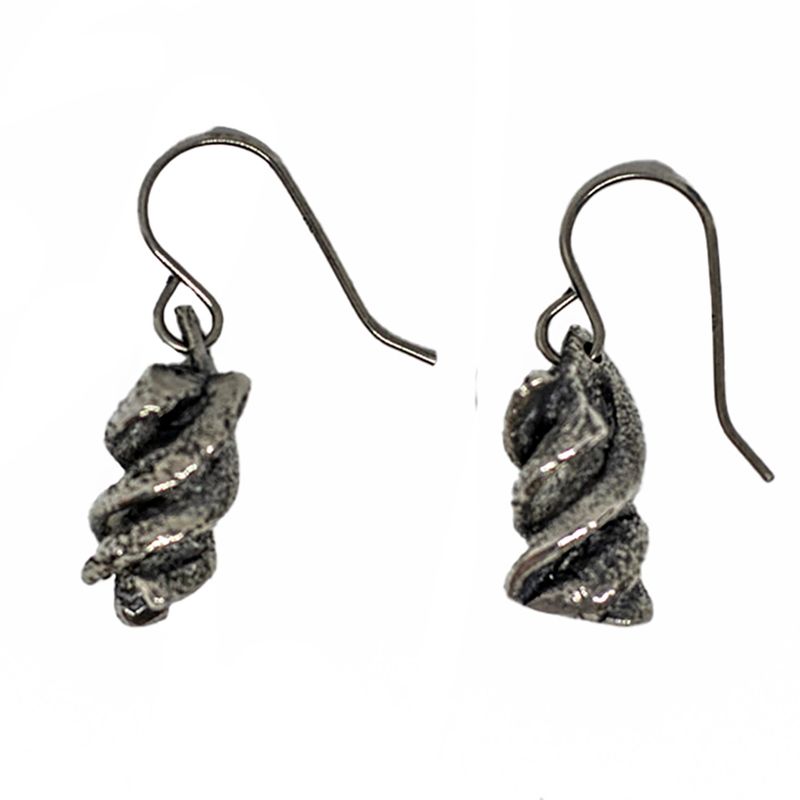 SILVER OXIDIZED CAST PASTA  EARRINGS