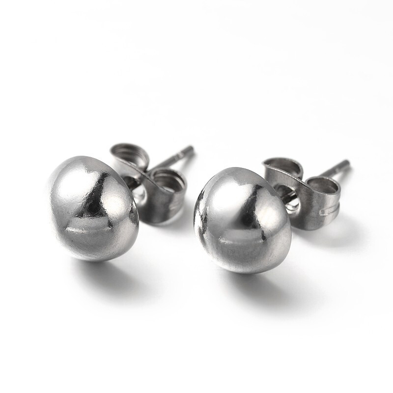 SILVER STAINLESS STUD EARRINGS FJE49
