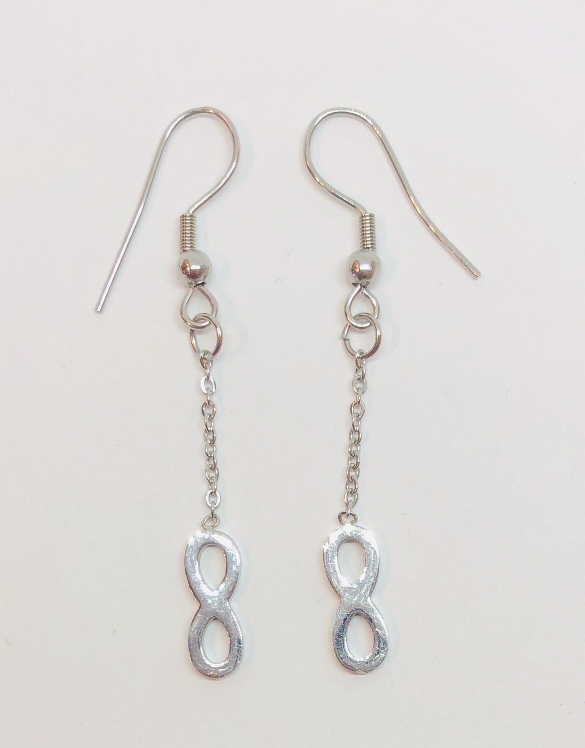 SILVER STAINLESS INFINITY EARRINGS FJEE1