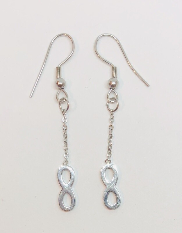 SILVER STAINLESS INFINITY EARRINGS FJEE1