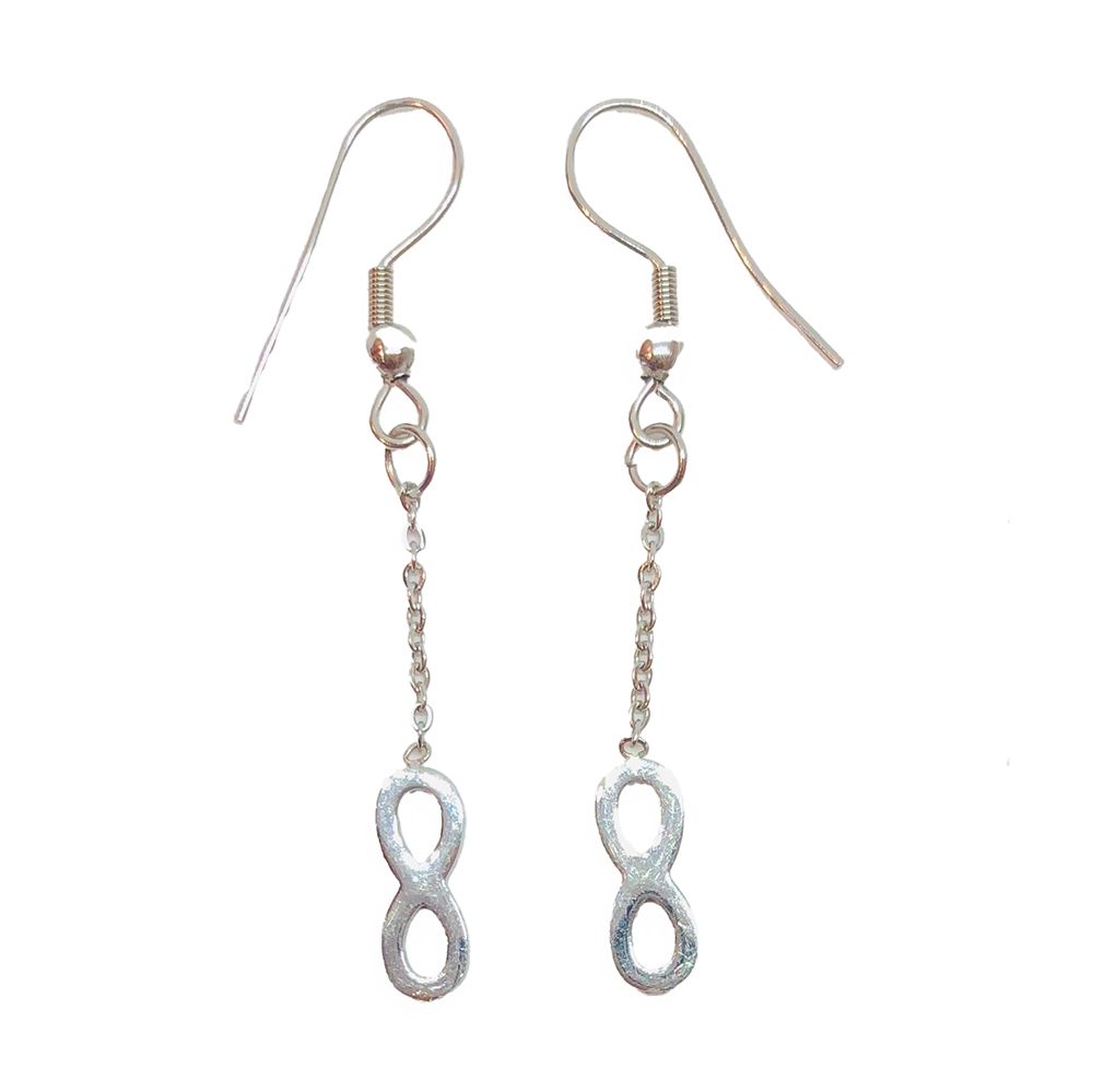 SILVER STAINLESS INFINITY EARRINGS FJEE1