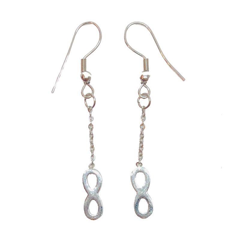 SILVER STAINLESS INFINITY EARRINGS FJEE1
