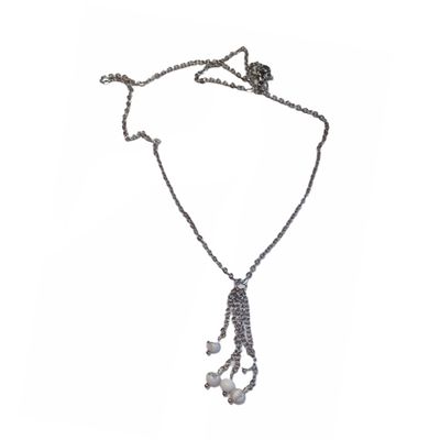SILVER STAINLESS HOWLITE NECKLACE
