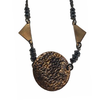 MIXED METALS TEXTURED NECKLACE MIXED METALS TEXTURED NECKLACE
