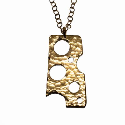 BRONZE ABSTRACT HAMMERED NECKLACE