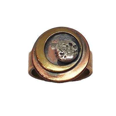 MIXED METALS TRIPLE CIRCLE RING