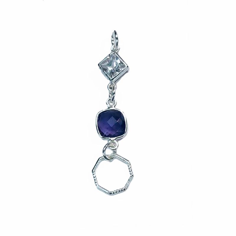 SILVER AMETHYST &amp; CZ PENDANT