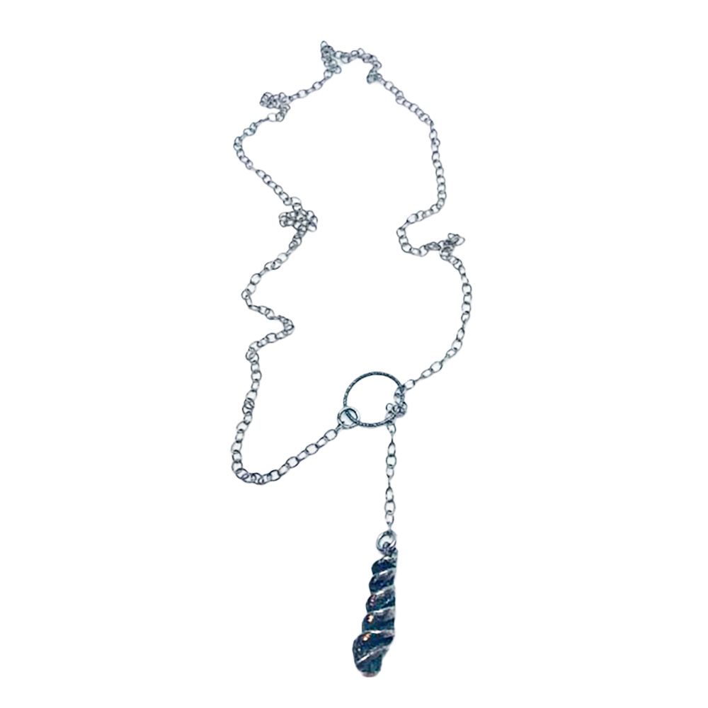 SILVER OXIDIZED PASTA LARIAT