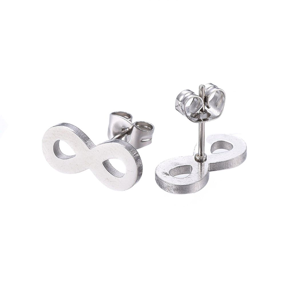 SILVER STAINLESS INFINITY POST EARRINGS