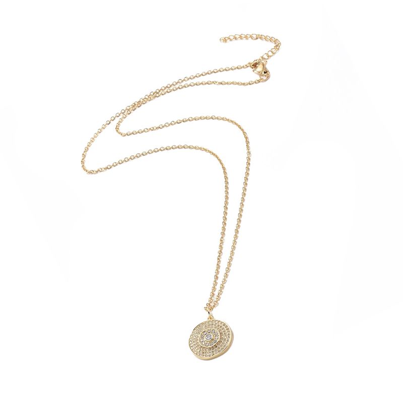GOLD STAINLESS CZ MEDALLION NECKLACE