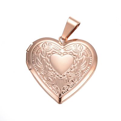 ROSE STAINLESS HEART LOCKET PENDANT ROSE STAINLESS HEART LOCKET PENDANT