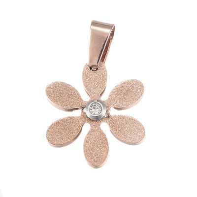 ROSE STAINLESS CZ FLOWER PENDANT FJPF