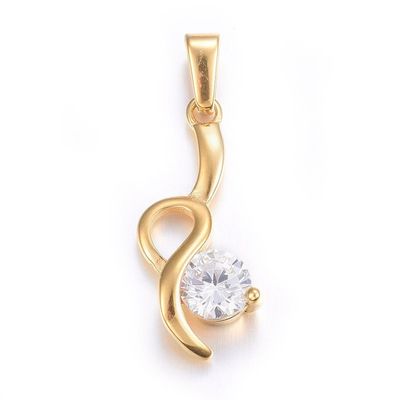 GOLD STAINLESS INFINITY CZ NECKLACE