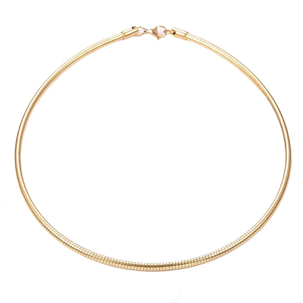 GOLD STAINLESS 4MM ROUND OMEGA CHAIN - 18