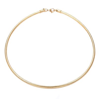 GOLD STAINLESS 4MM ROUND OMEGA CHAIN - 18