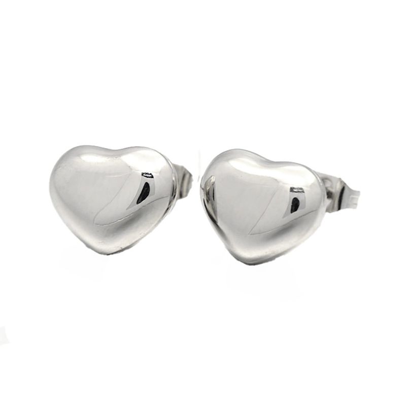 SILVER STAINLESS HEART STUD EARRINGS SILVER STAINLESS HEART STUD EARRINGS