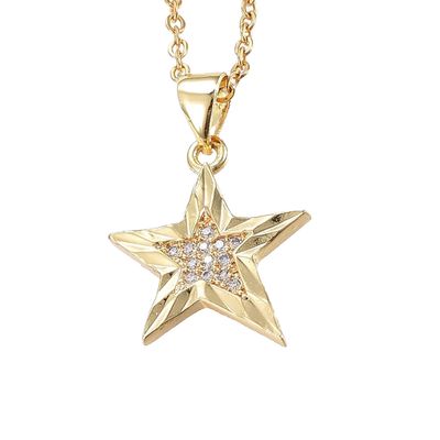 GOLD STAINLESS CZ STAR NECKLACE