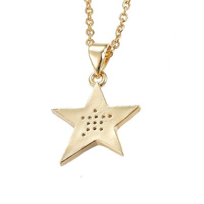 GOLD STAINLESS CZ STAR NECKLACE