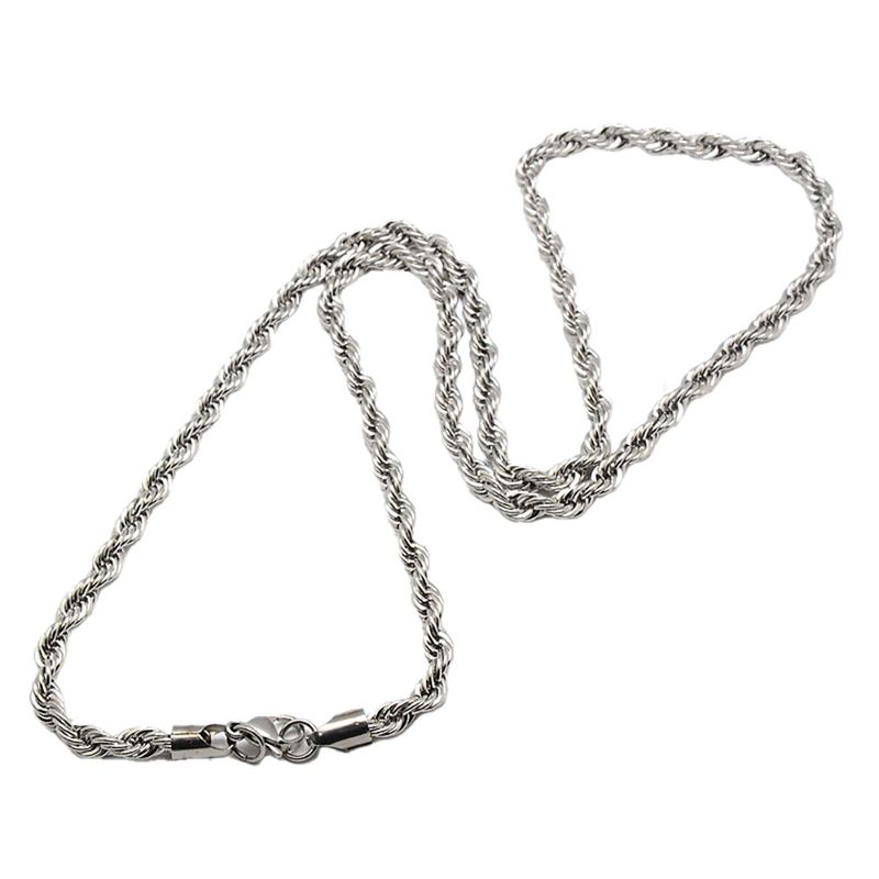 SILVER STAINLESS 6MM ROPE CHAIN FJNRP-30