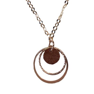 GOLD-FILLED TEXTURED CIRCLES NECKLACE