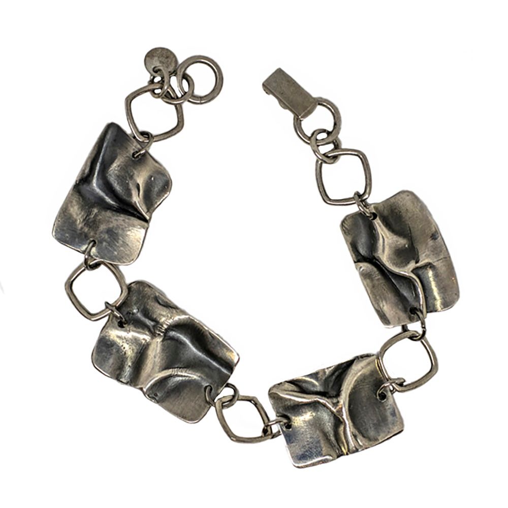 SILVER OXIDIZED ARROYO LINK BRACELET