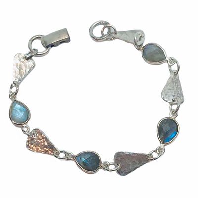 SILVER LABRADORITE TEARDROP BRACELET
