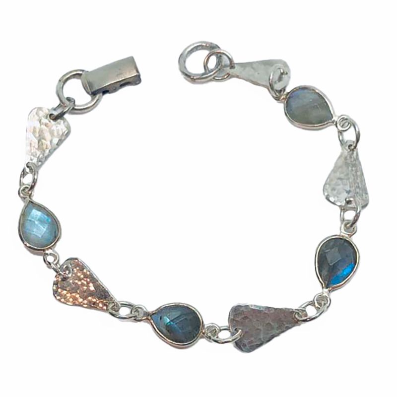 SILVER LABRADORITE TEARDROP BRACELET
