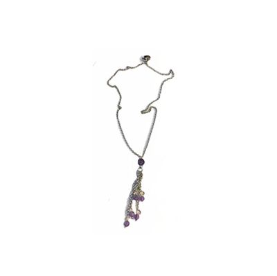 STAINLESS AMETHYST NECKLACE FJN110