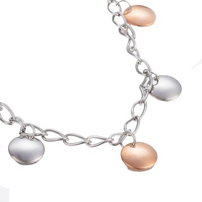 MIXED STAINLESS CIRCLE DANGLE BRACELET