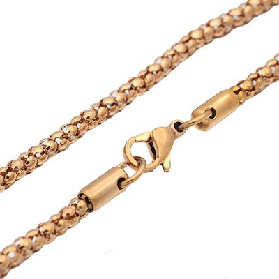 ROSE STAINLESS 3MM POPCORN CHAIN - 18