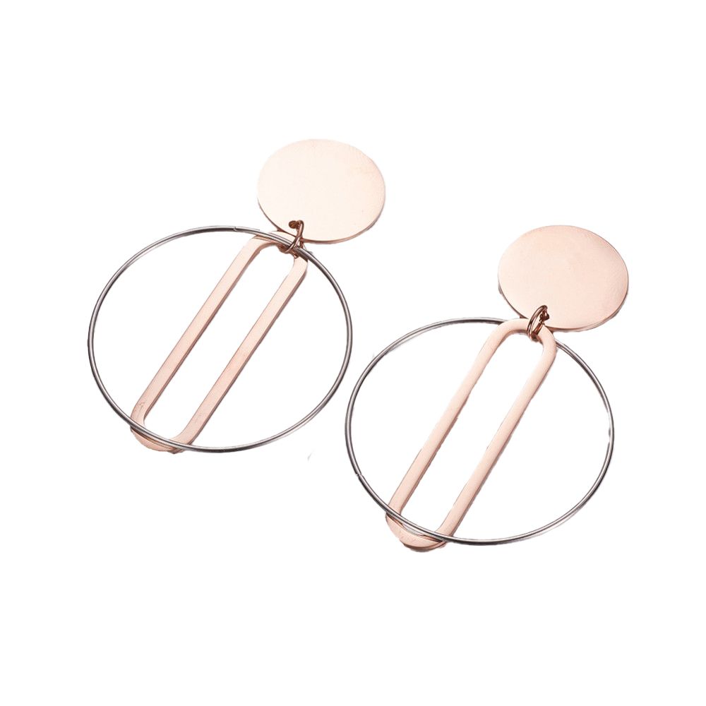 MIXED STAINLESS CIRCLES &amp; PAPERCLIP POST EARRINGS